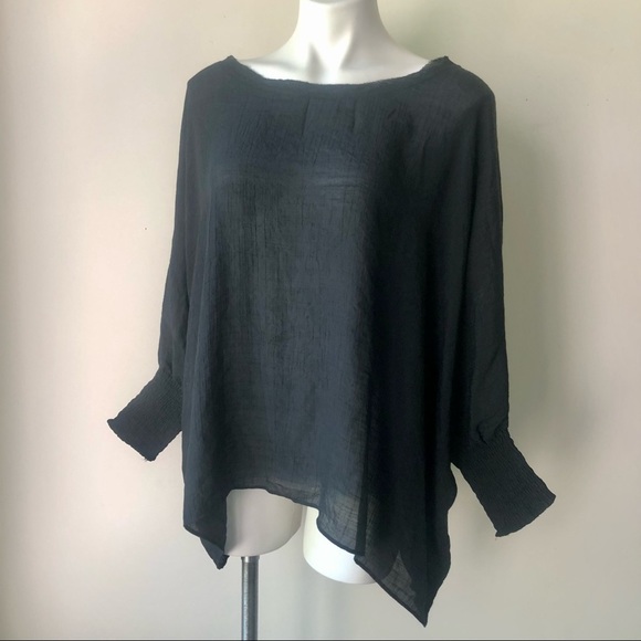 🌼 American Rose Arianna Long Sleeve Silky Gauze Top, Black M/L NEW - Picture 4 of 8